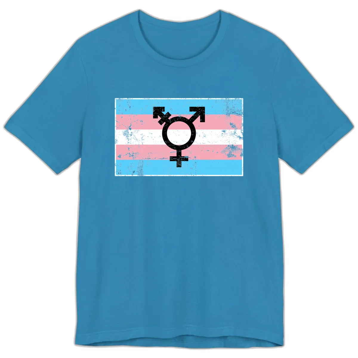 Transgender Pride Flag Symbol Premium T-Shirt in Aqua