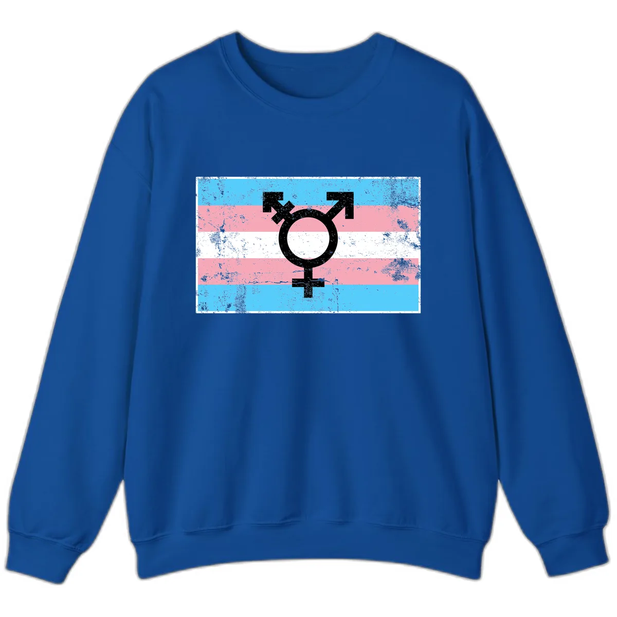 Transgender Pride Flag Symbol Sweatshirt in Royal
