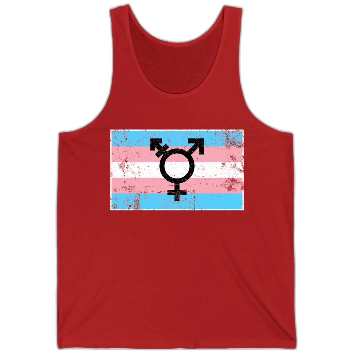 Transgender Pride Flag Symbol Tank in Red