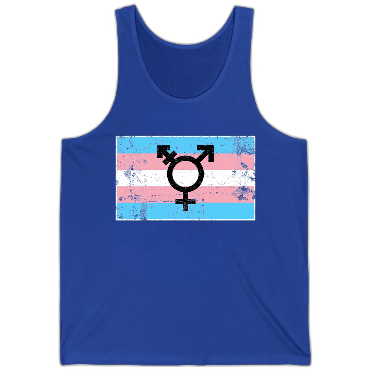 Transgender Pride Flag Symbol Tank in True Royal
