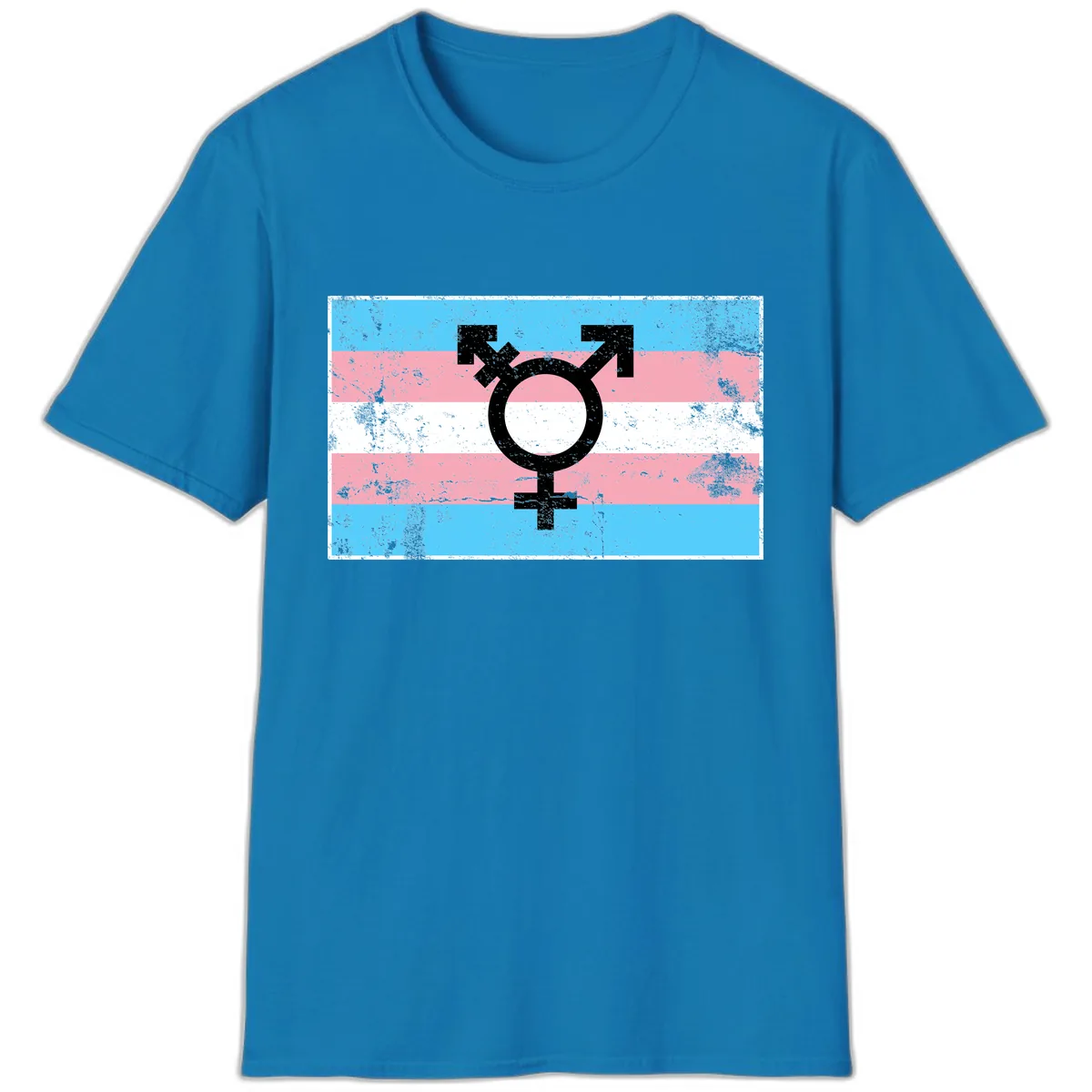 Transgender Pride Flag Symbol T-Shirt in Sapphire
