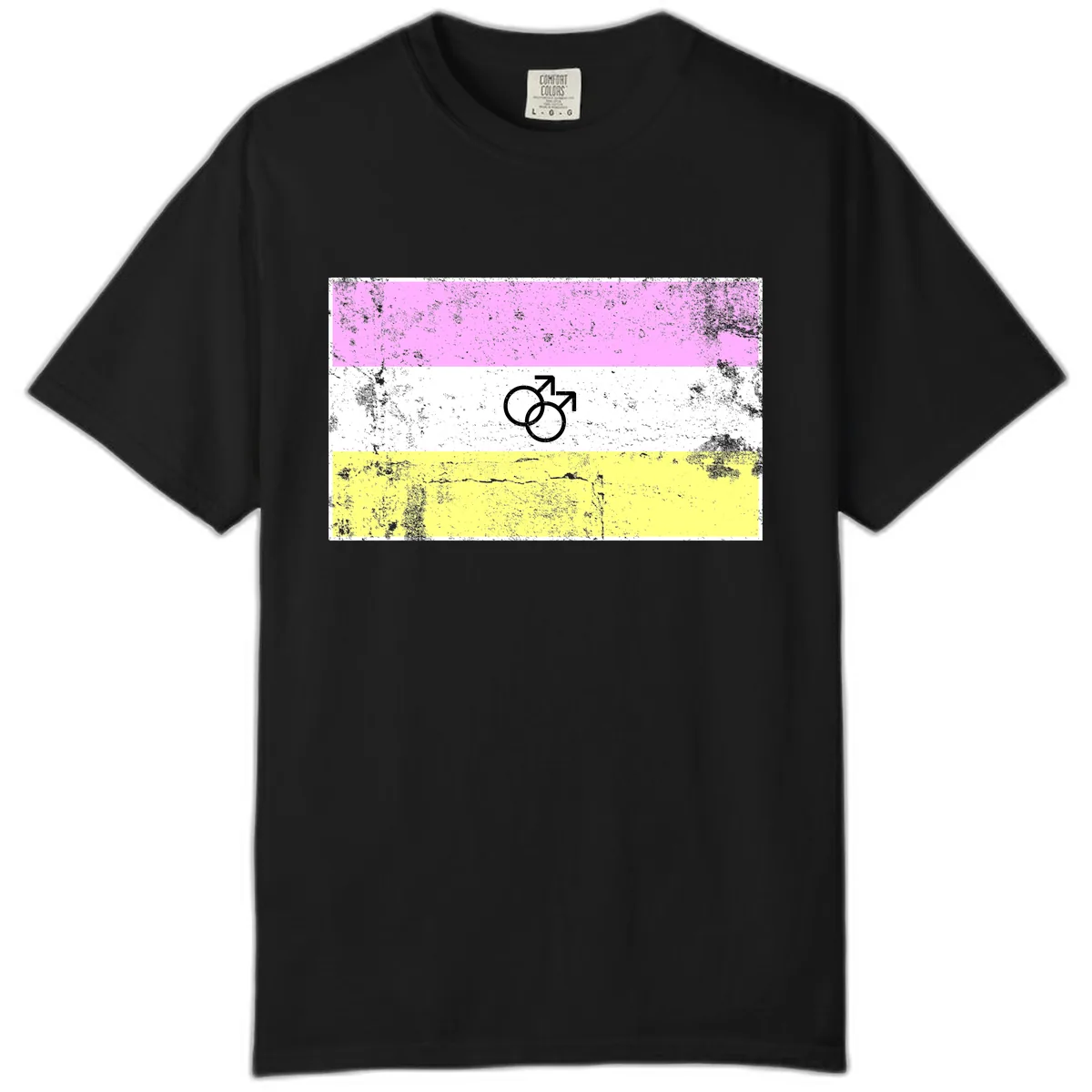 Male Pride Flag Symbol Design Comfort Color in Black
