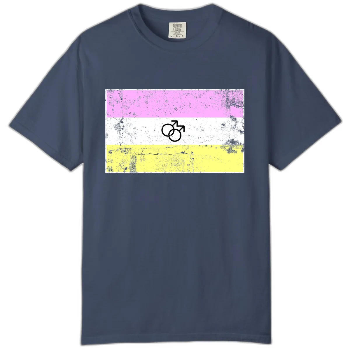 Male Pride Flag Symbol Design Comfort Color in Midnight