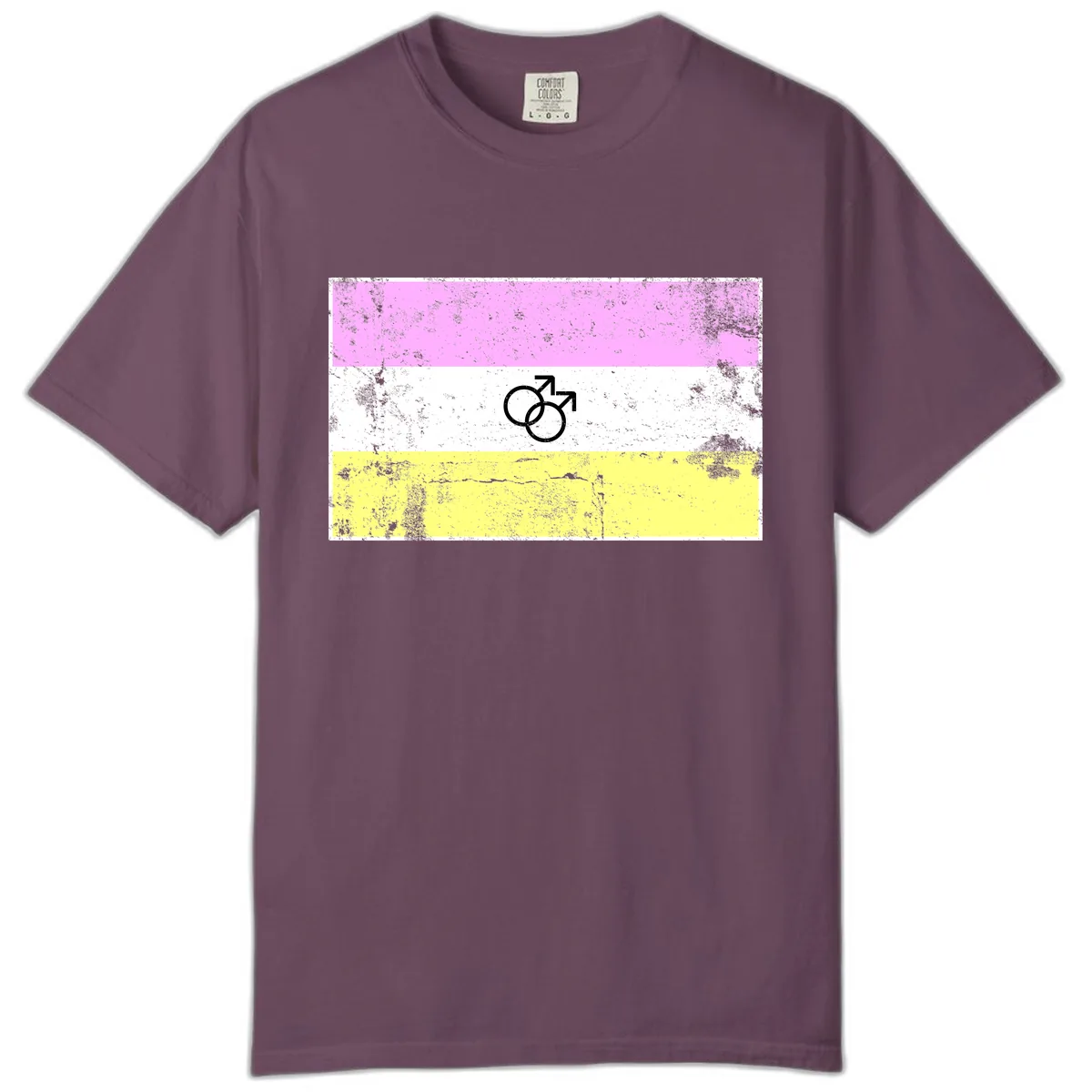 Male Pride Flag Symbol Design Comfort Color in Berry
