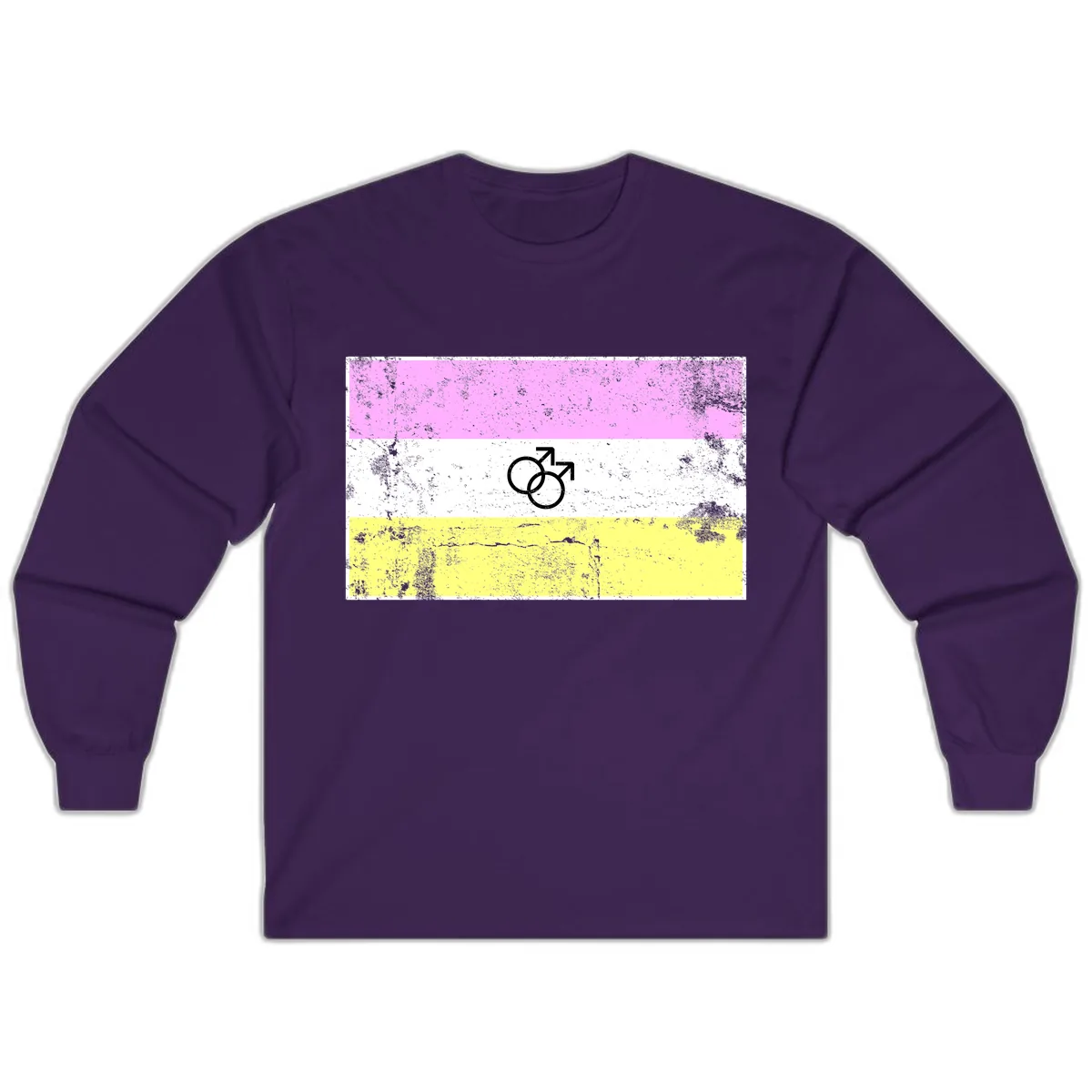 Male Pride Flag Symbol Design Long Sleeve in Purple