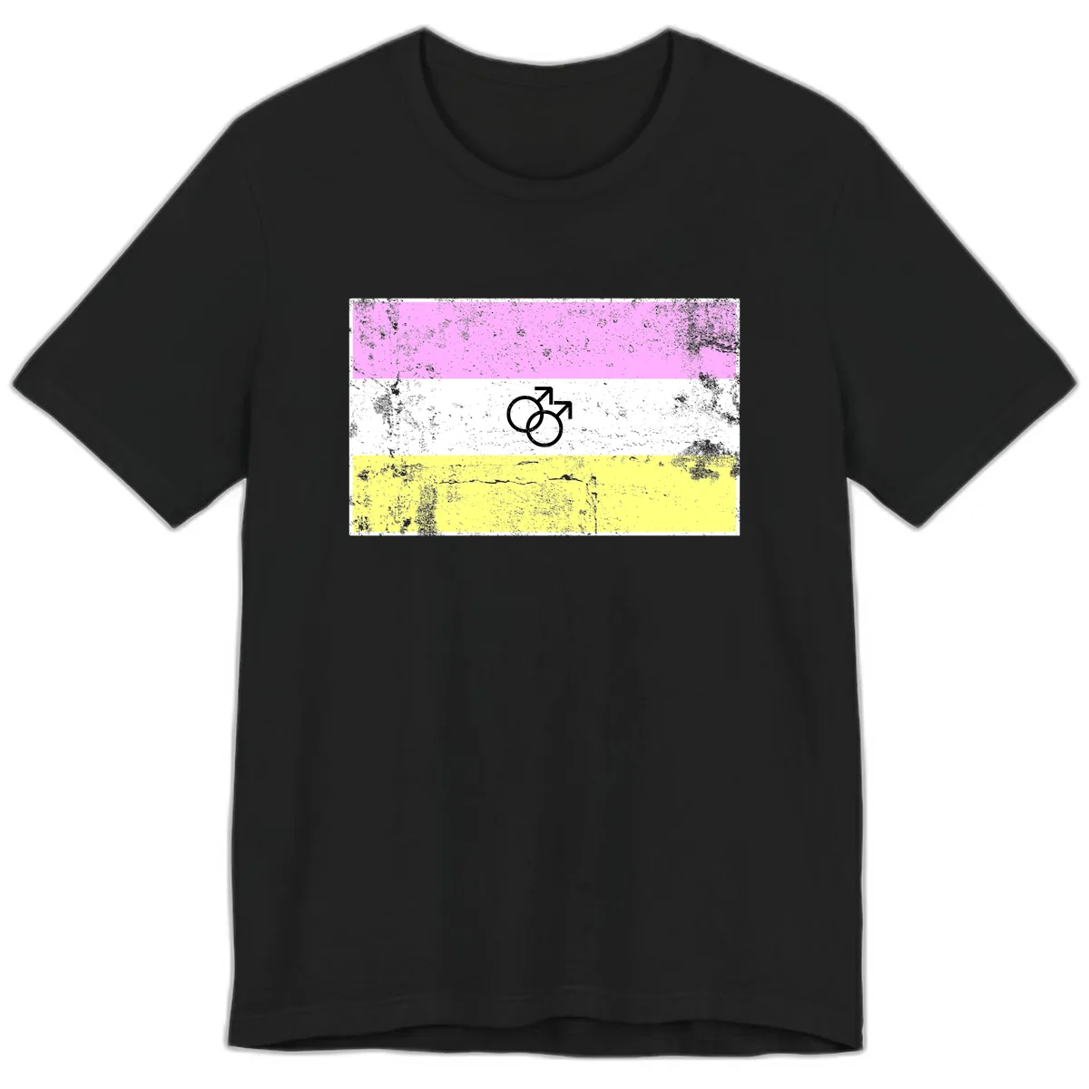 Male Pride Flag Symbol Design Premium T-Shirt in Black