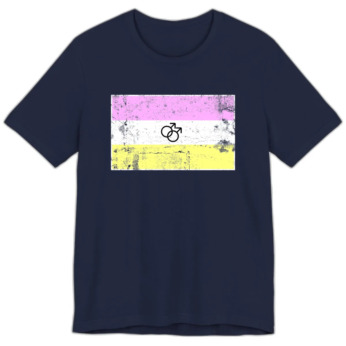Male Pride Flag Symbol Design Premium T-Shirt in Navy