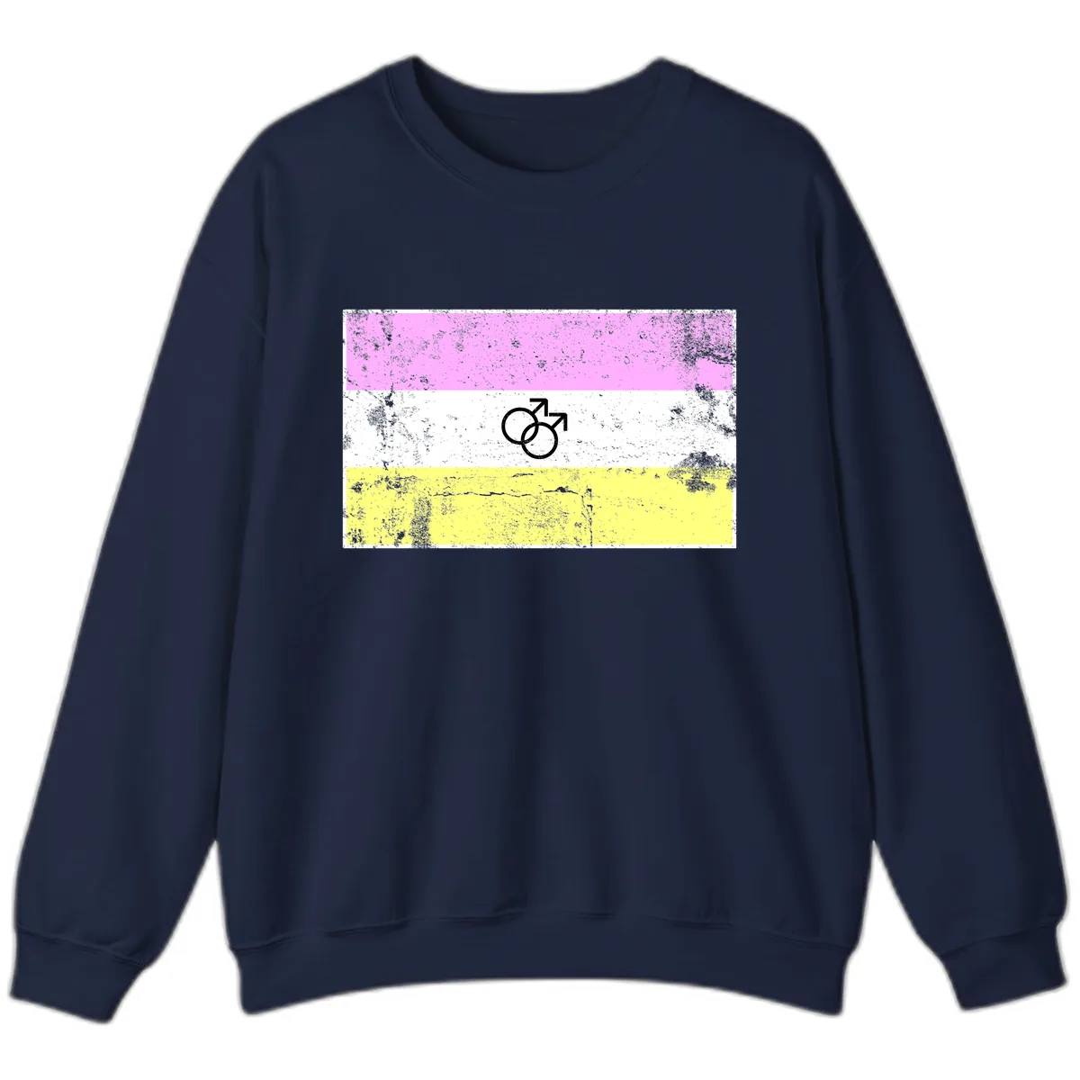 Male Pride Flag Symbol Design Sweatshirt in Navy