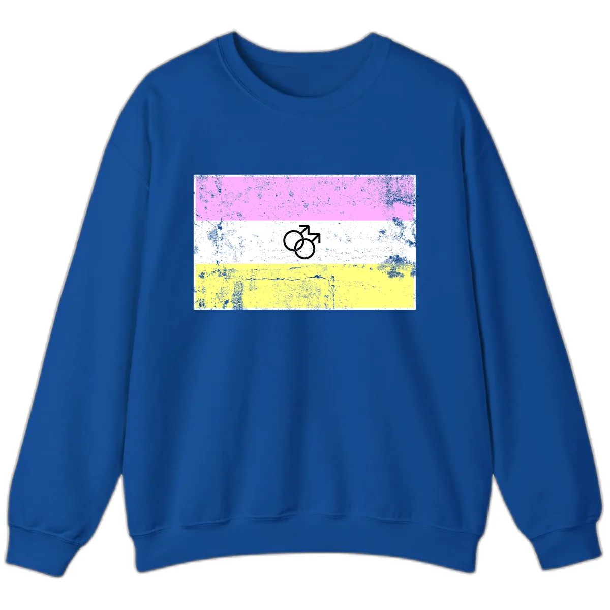 Male Pride Flag Symbol Design Sweatshirt in Royal