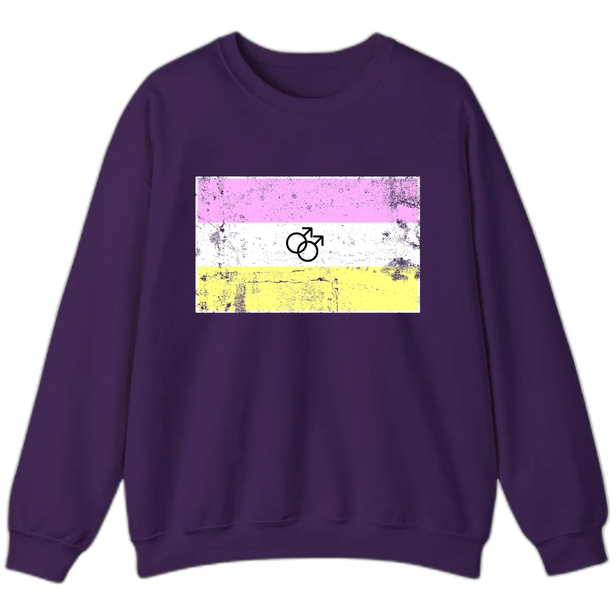 Male Pride Flag Symbol Design Sweatshirt in Purple