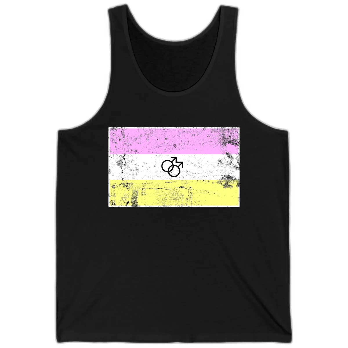 Male Pride Flag Symbol Design Tank in Black