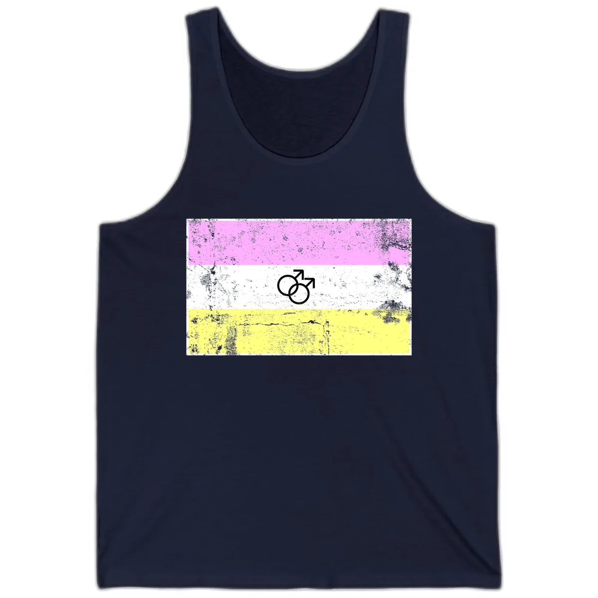 Male Pride Flag Symbol Design Tank in Navy