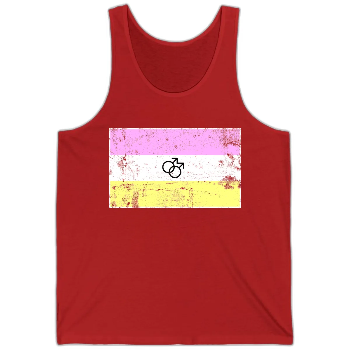 Male Pride Flag Symbol Design Tank in Red