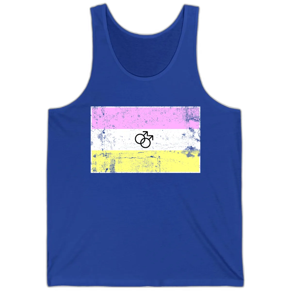 Male Pride Flag Symbol Design Tank in True Royal