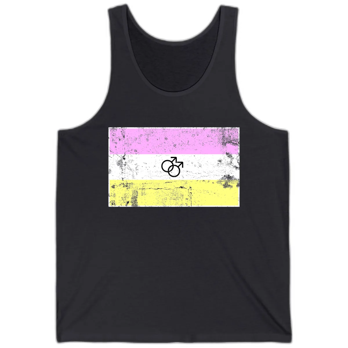 Male Pride Flag Symbol Design Tank in Dark Grey