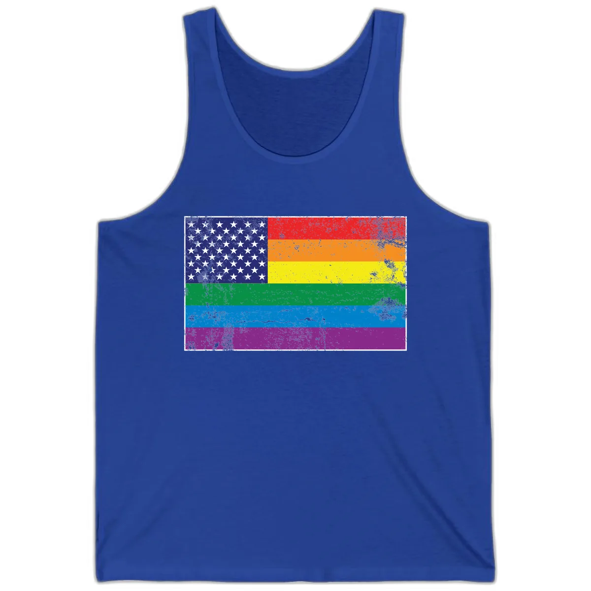American Rainbow Pride Flag Tank in True Royal