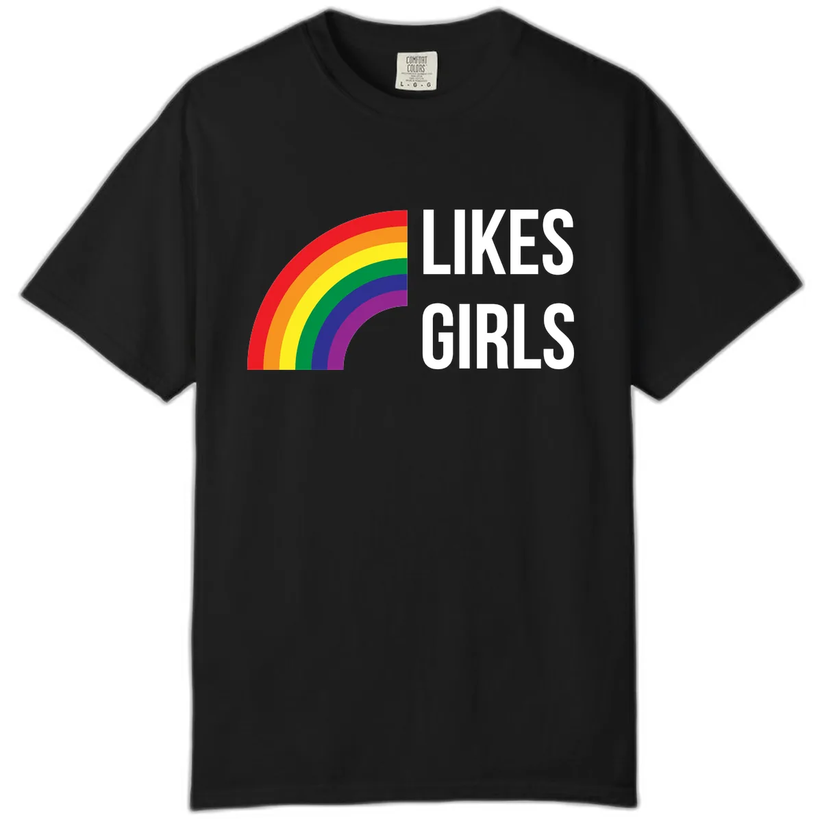 Likes Girls Rainbow Pride Comfort Color in Black