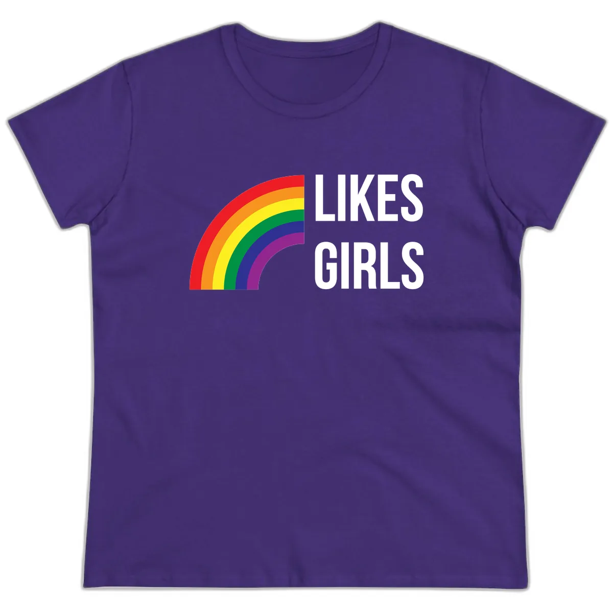 Likes Girls Rainbow Pride Ladies Tee in Purple