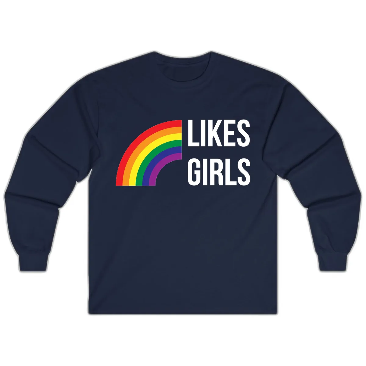Likes Girls Rainbow Pride Long Sleeve in Navy