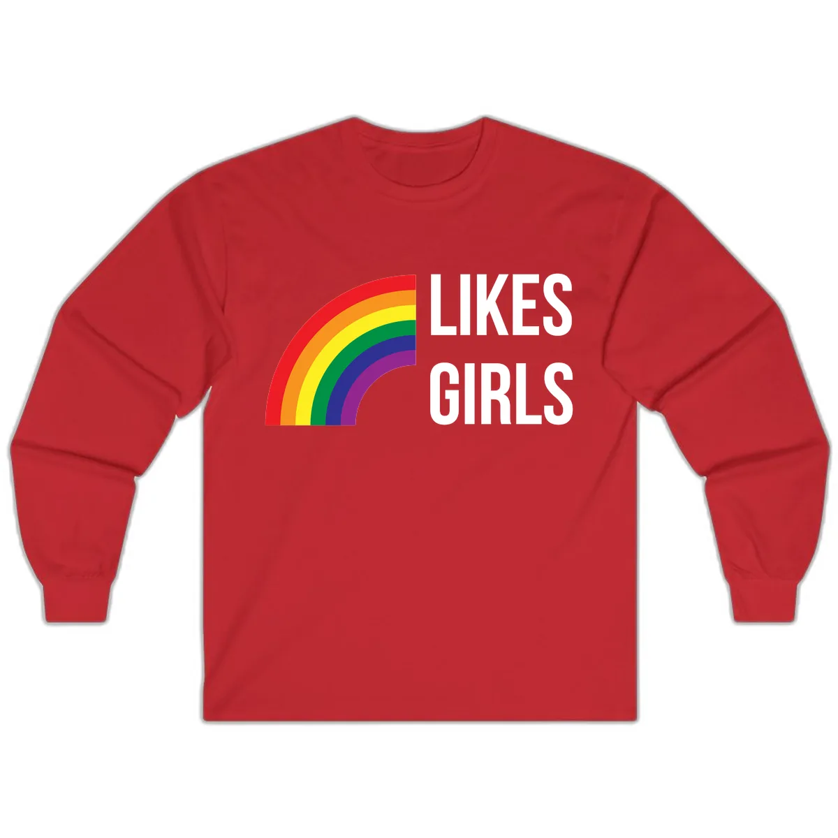 Likes Girls Rainbow Pride Long Sleeve in Red