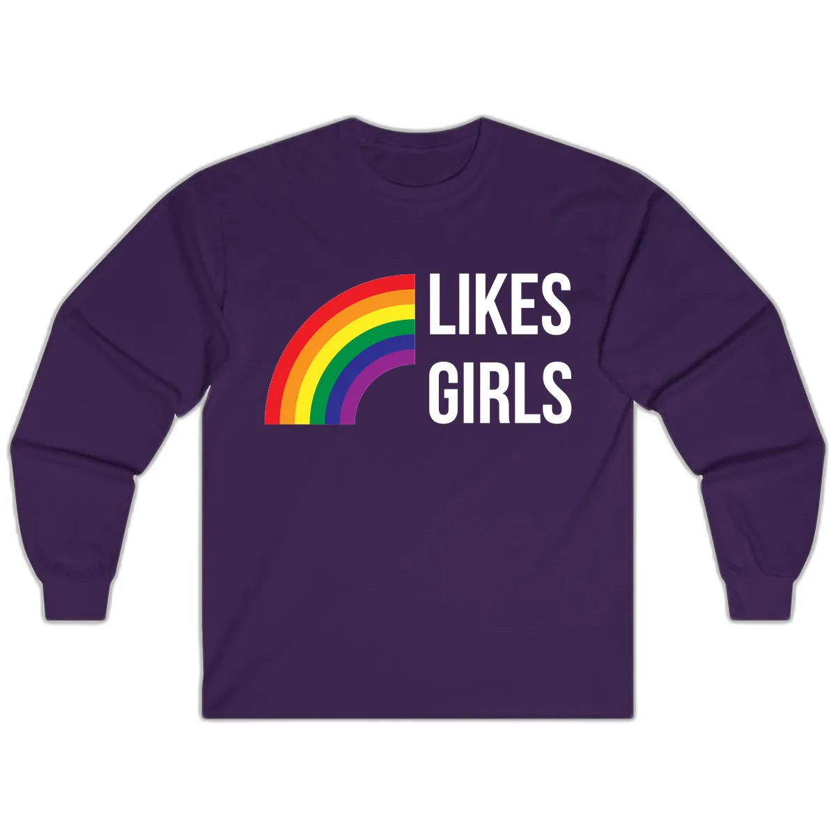 Likes Girls Rainbow Pride Long Sleeve in Purple