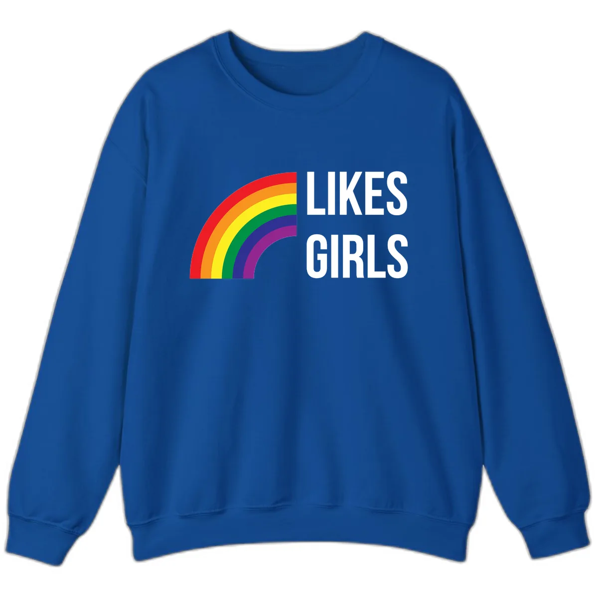Likes Girls Rainbow Pride Sweatshirt in Royal