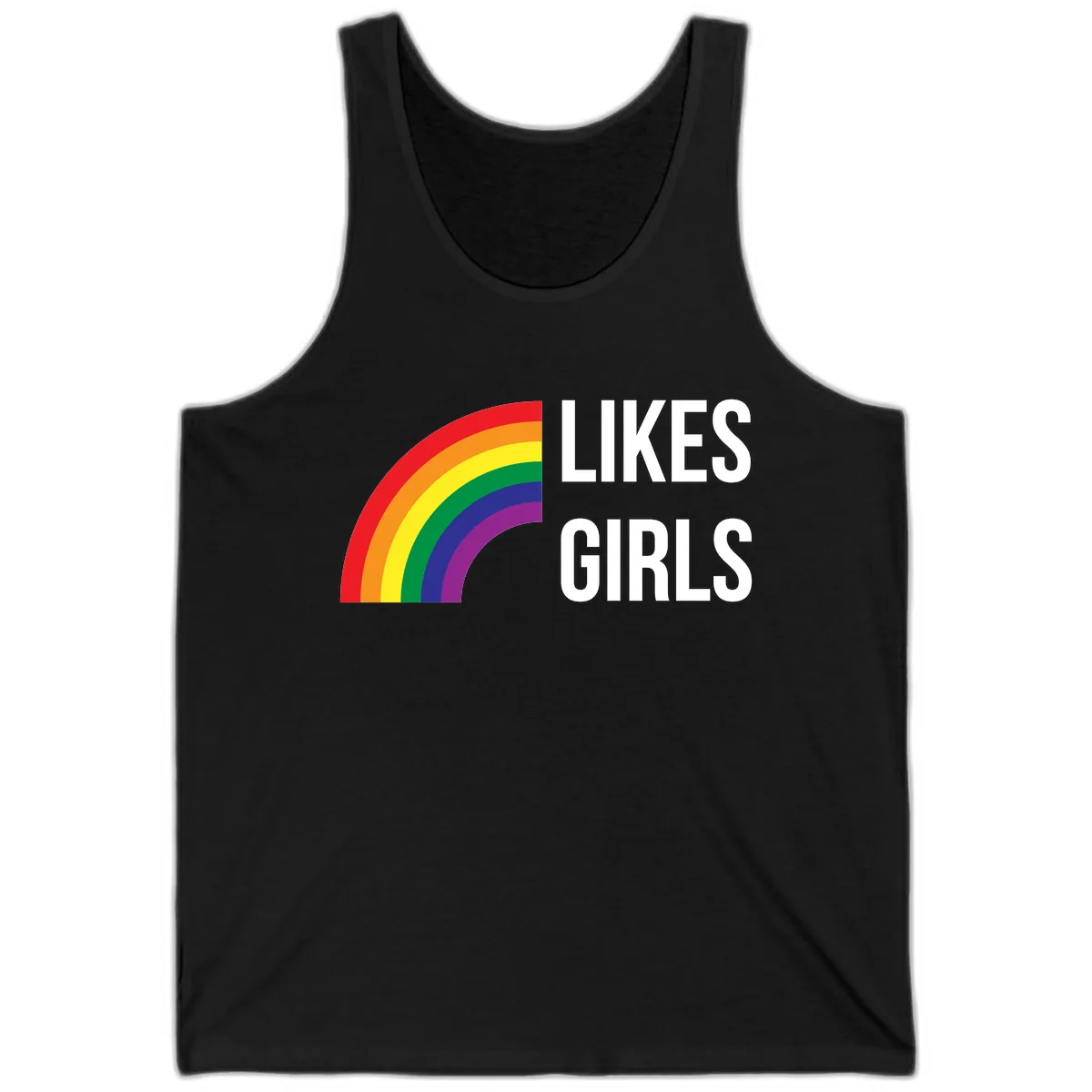 Likes Girls Rainbow Pride Tank in Black