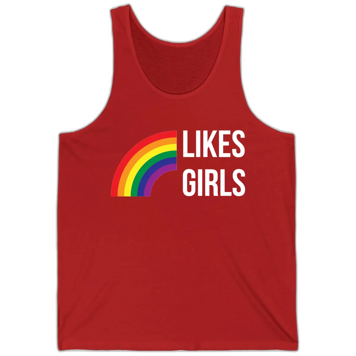 Likes Girls Rainbow Pride Tank in Red