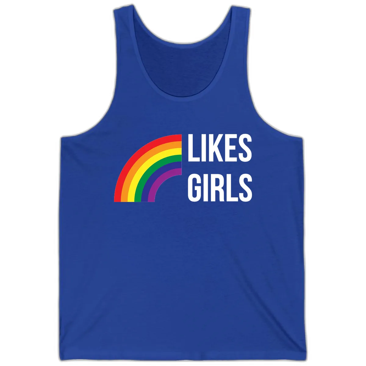 Likes Girls Rainbow Pride Tank in True Royal