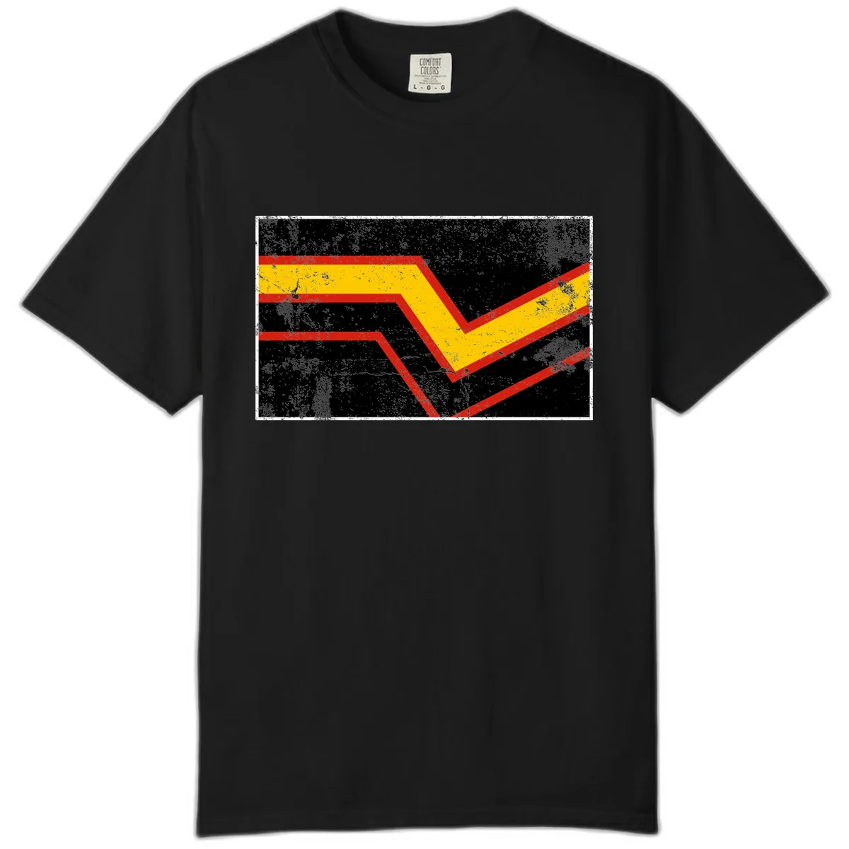 Geometric Chevron Check Mark Design Comfort Color in Black
