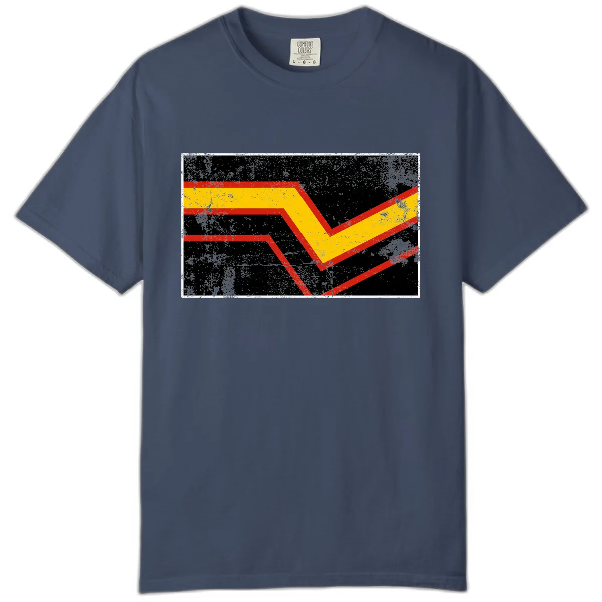 Geometric Chevron Check Mark Design Comfort Color in Midnight