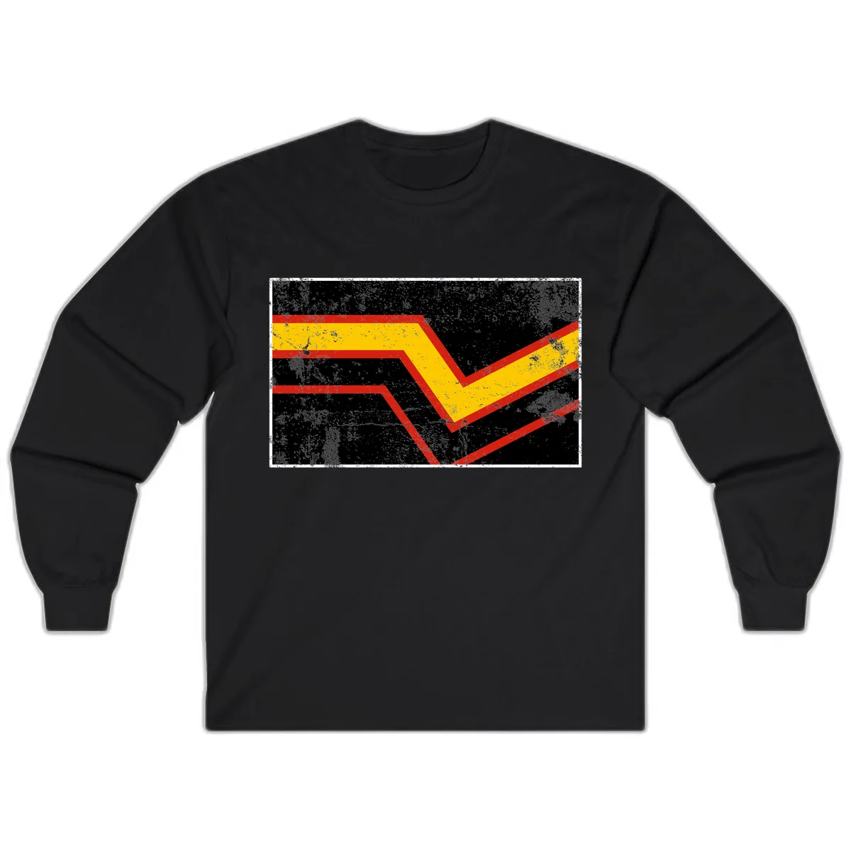 Geometric Chevron Check Mark Design Long Sleeve in Black