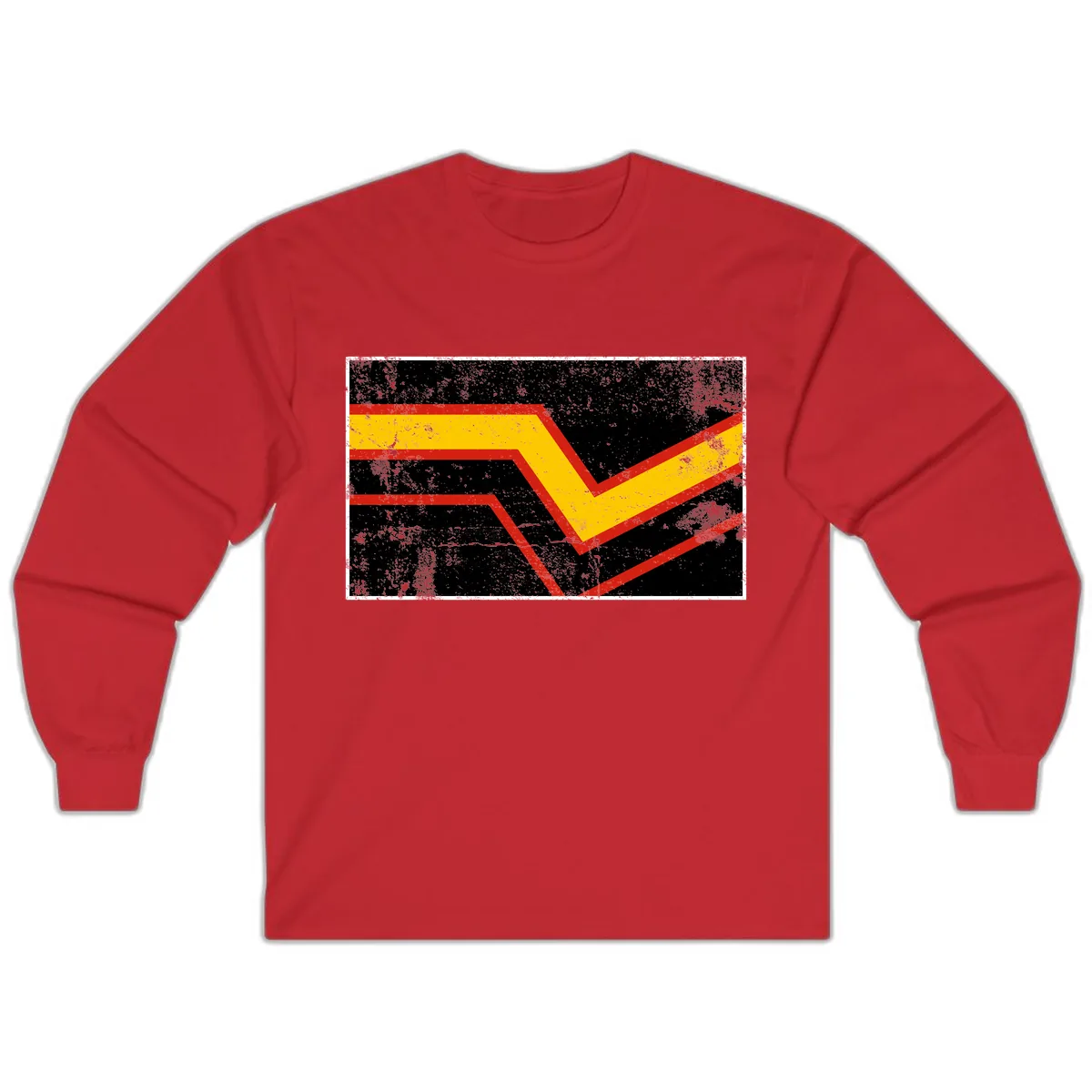 Geometric Chevron Check Mark Design Long Sleeve in Red