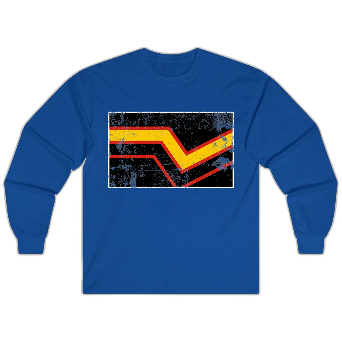 Geometric Chevron Check Mark Design Long Sleeve in Royal
