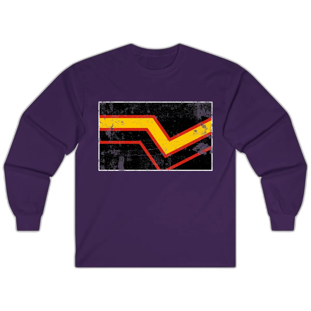 Geometric Chevron Check Mark Design Long Sleeve in Purple