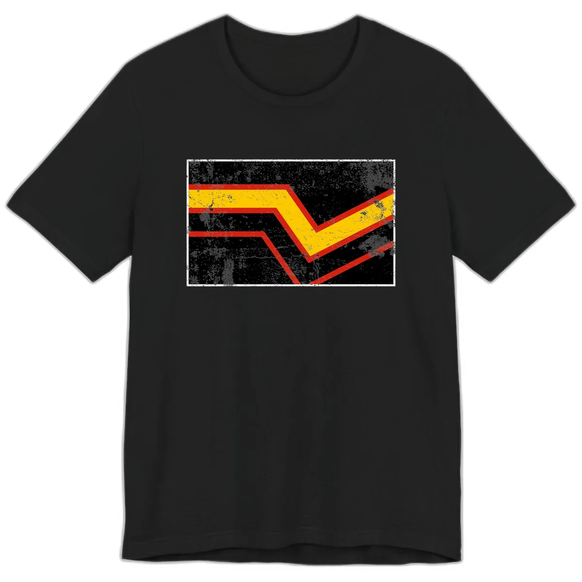 Geometric Chevron Check Mark Design Premium T-Shirt in Black