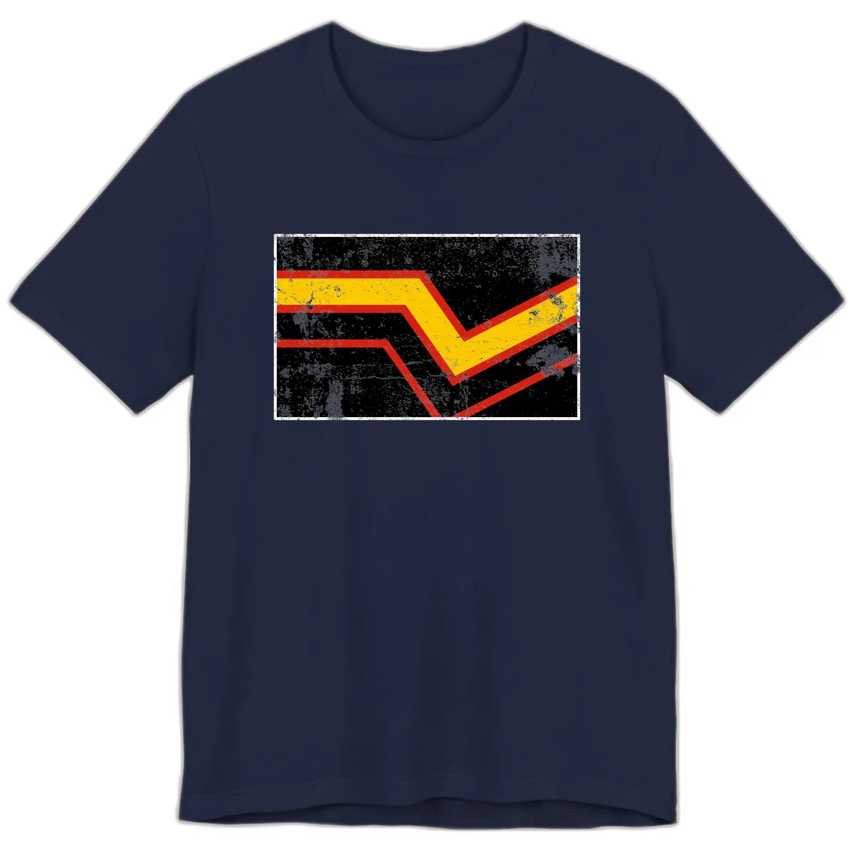 Geometric Chevron Check Mark Design Premium T-Shirt in Navy