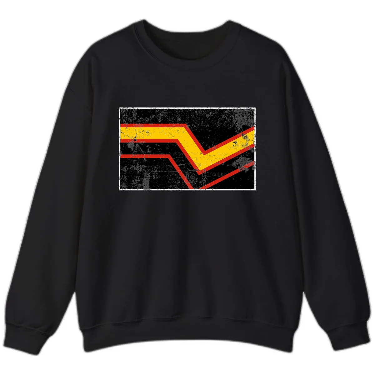 Geometric Chevron Check Mark Design Sweatshirt in Black