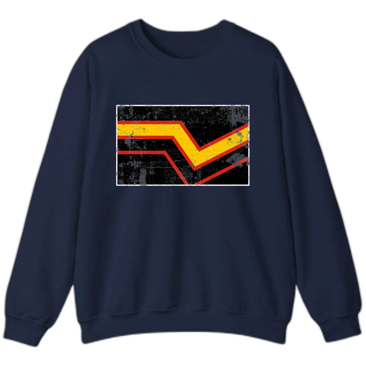 Geometric Chevron Check Mark Design Sweatshirt in Navy