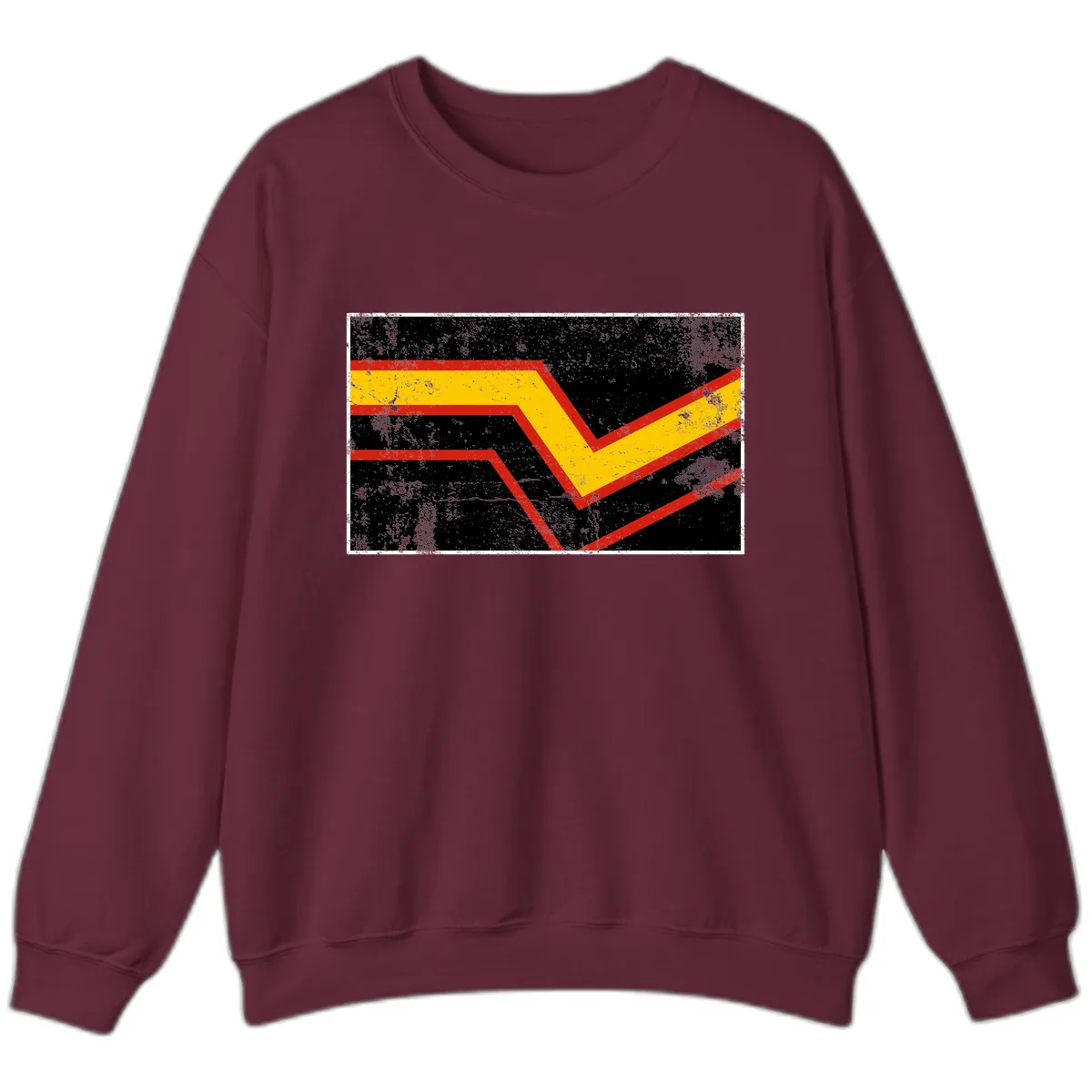 Geometric Chevron Check Mark Design Sweatshirt in Maroon