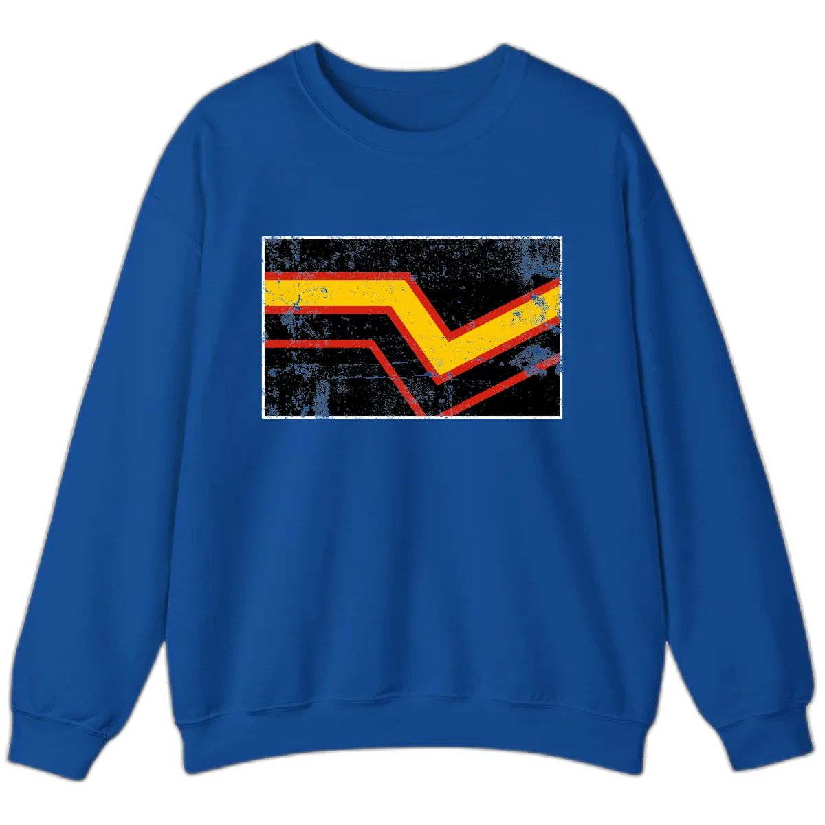 Geometric Chevron Check Mark Design Sweatshirt in Royal