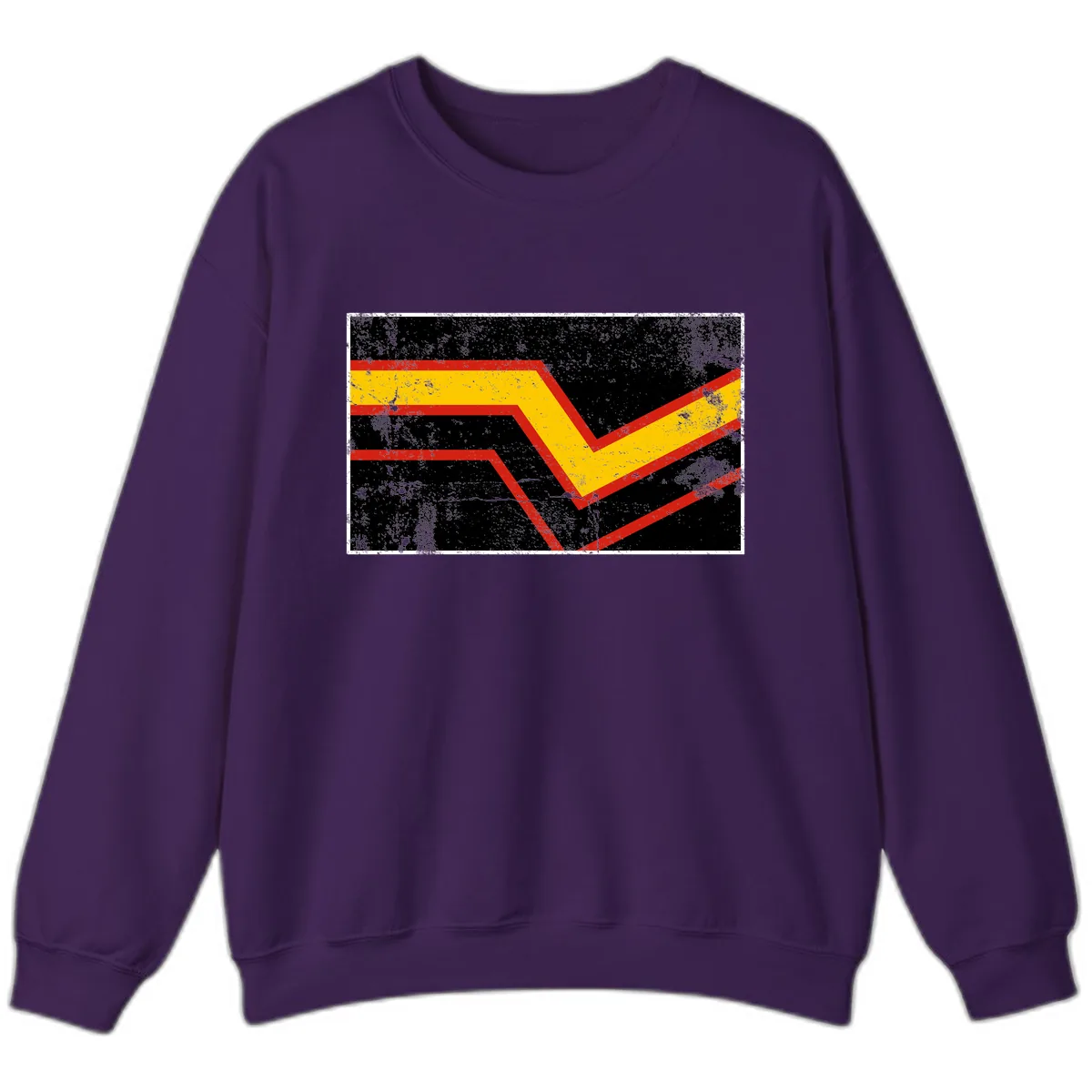 Geometric Chevron Check Mark Design Sweatshirt in Purple