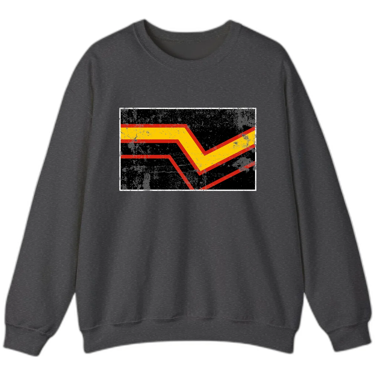 Geometric Chevron Check Mark Design Sweatshirt in Dark Heather