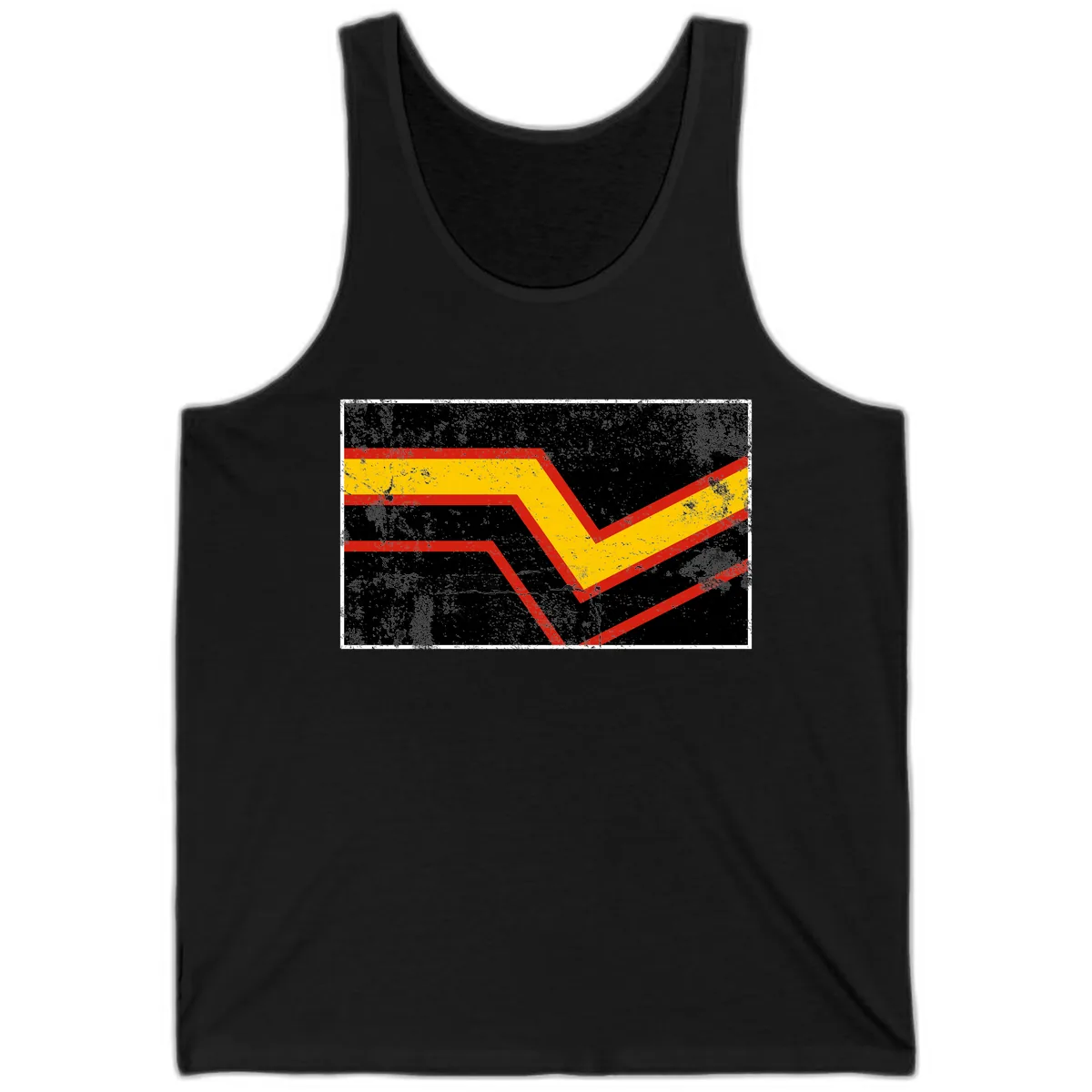 Geometric Chevron Check Mark Design Tank in Black
