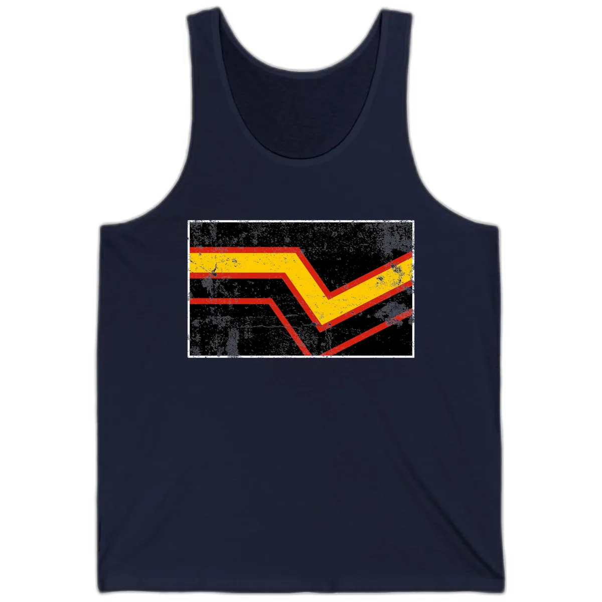 Geometric Chevron Check Mark Design Tank in Navy