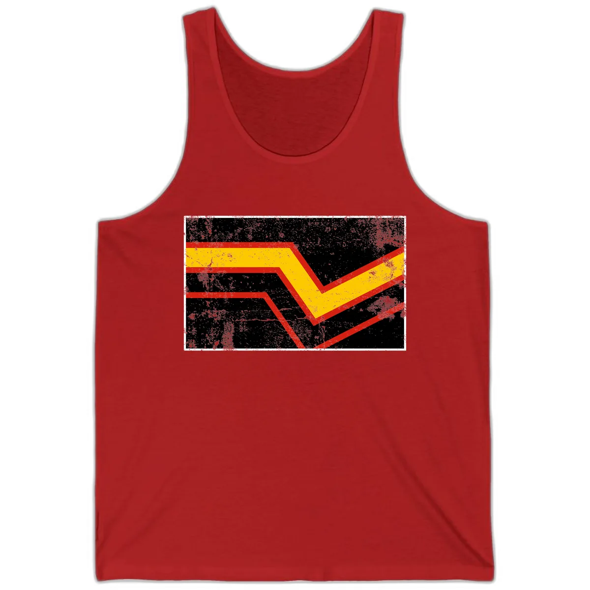Geometric Chevron Check Mark Design Tank in Red