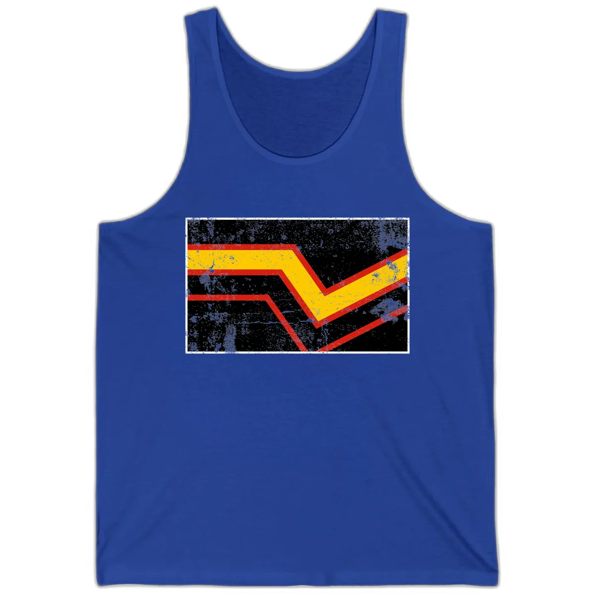 Geometric Chevron Check Mark Design Tank in True Royal