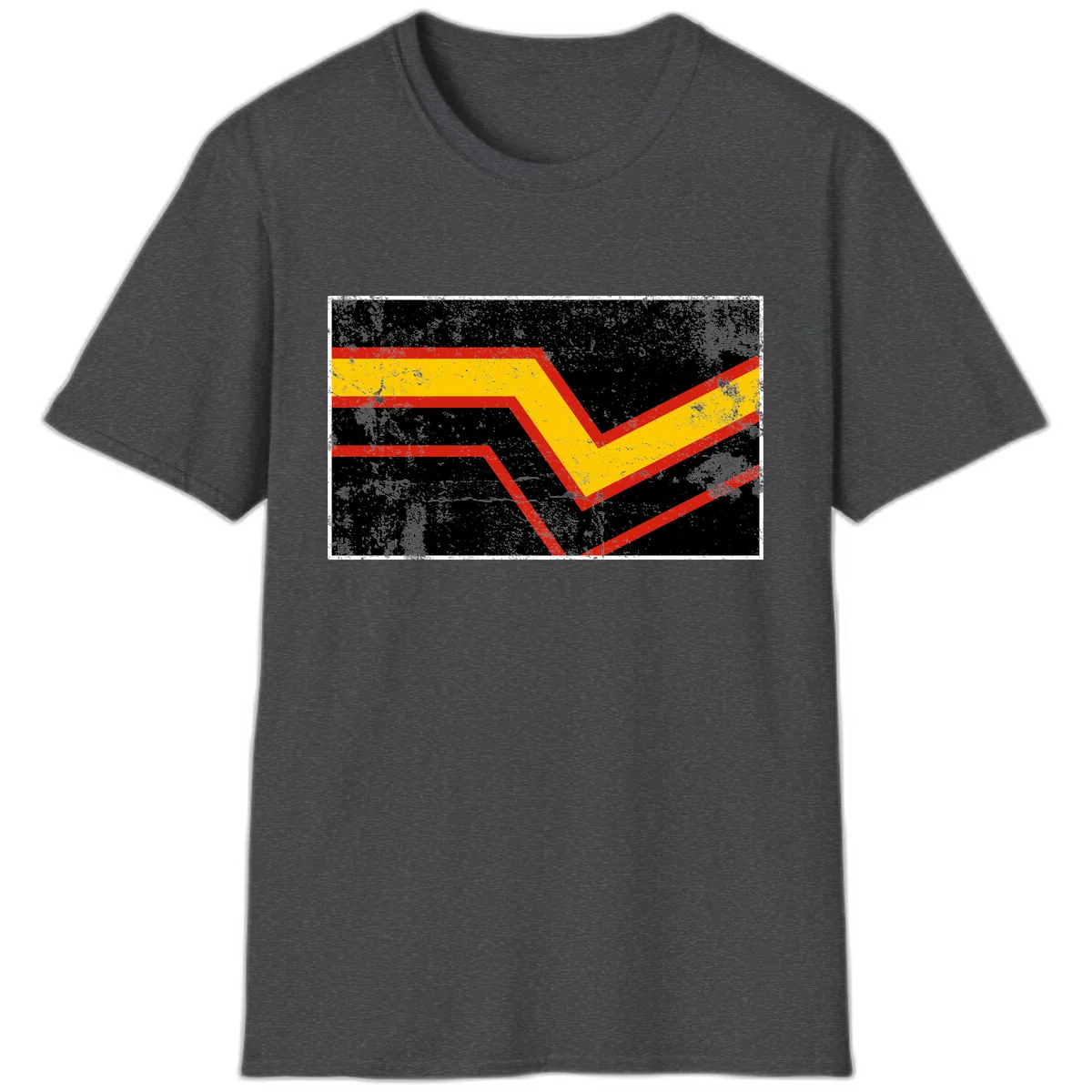 Geometric Chevron Check Mark Design T-Shirt in Dark Heather