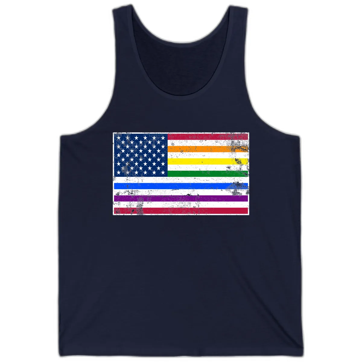 Progress Pride American Flag Tank in Navy