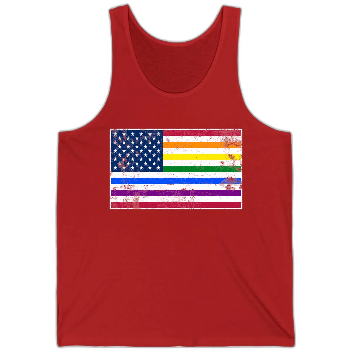 Progress Pride American Flag Tank in Red
